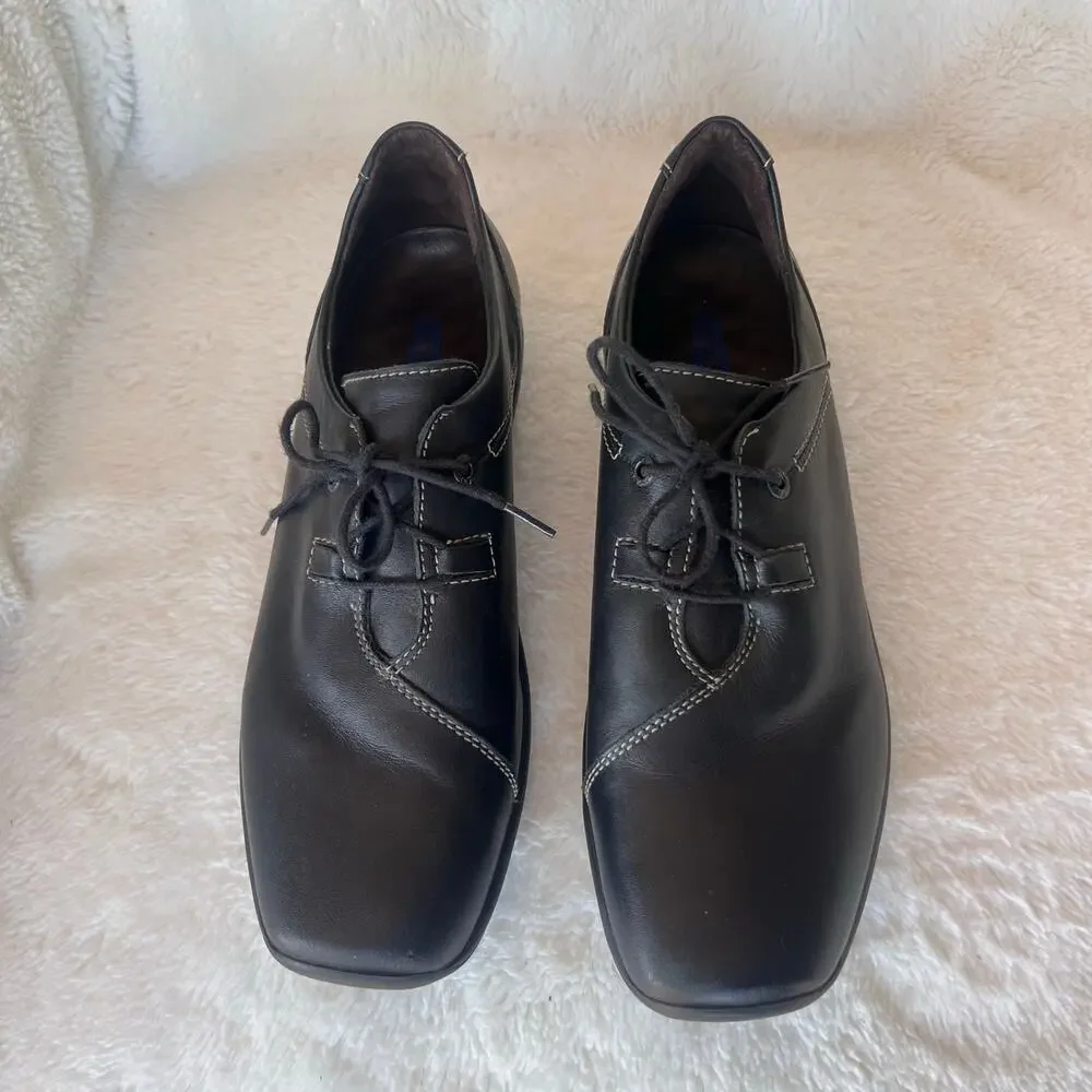 Wolky‎ Black Leather Lace Up Shoes Men’s Size 9 EU 42 Comfort Oxford Casual
